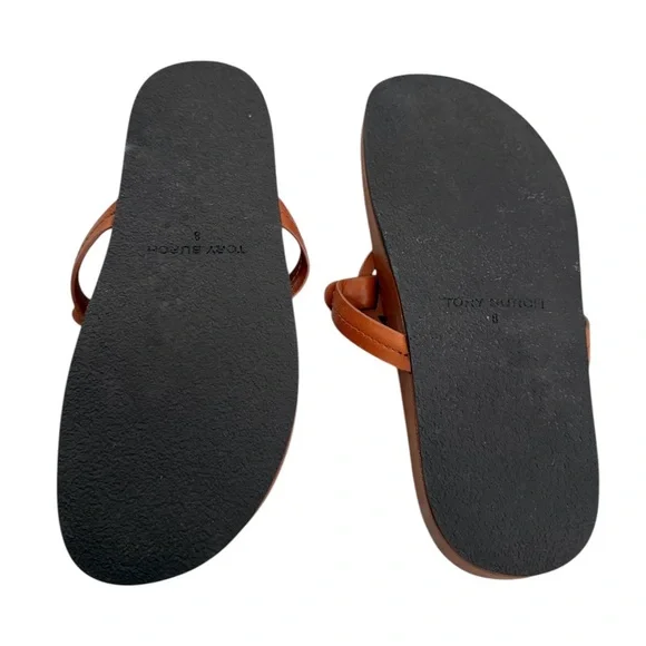 Tory Burch Brown Leather Logo Sandals. Womens size 8. - Picture 7 of 8